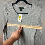 Jessica Simpson Womens Size Large Gray NWT V Neck Ribbed Knit Bodysuit Photo 5