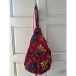 Handprint NYC/Seattle Vintage 100% Cotton Floral Sling Buckle Strap Backpack Bag Red Photo 1