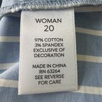 Westport V Neck Bell Sleeve Dress Blue White Stripe Crochet Lace Sleeve Size 20 Photo 7