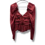 Ulla Johnson  Mirelle Ruched‎ Satin Top Desert Rose Long Sleeve Women’s Size 4 Photo 3