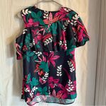 Ingrid and Isabel Floral Cold Shoulder Maternity Top Size XS Casual Loose Navy Blue Photo 3