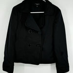 Talbots ‎ The Grace Fit Double Breasted Blazer Jacket Silk Ribbed Black Size 10 Photo 0