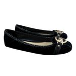 Michael Kors MK Fulton Women's Flat Moccasins Black Suede Quilted Size 6 Gold Photo 1
