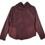 Nike Fleece Pullover Cozy Sherpa Sweatshirt Hooded Burgundy Maroon Sz M Gorpcore Photo 0