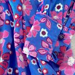 Free People Vintage  Blue and Pink Bishop Sleeve Mini Dress Only dressed Photo 6