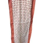 Vintage leaf print crepe scarf acetate Japan 46” X 7.5”. Brown Photo 0