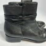 Talbots Tish Wrap Tie Pebbled leather ankle boots black leather size 10 Photo 1