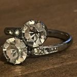 Solitaire Vintage double rhinestone ring Photo 3