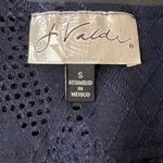 J Valdi Women's Navy Roll Tab Sleeve Drop Waist Eyelet Swim Cover Up Small Blue Photo 3