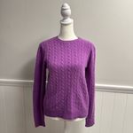 Ralph Lauren Lauren  Crew Neck Sweater Cable Knit 100% Cashmere Purple Medium M Photo 12