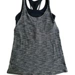 Lululemon Twist & Toil Tank Size 4 Heathered Black Grey 2-in-1 Bra Tank Photo 0