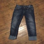 Miss Me cuffed distressed cuffed size 28 dark wash bling western cropped skinny Photo 0
