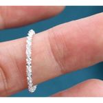 Boutique NEW Dainty Diamond Cut White Gold Plated‎ Silver Bendy Ring, Size 5 Photo 4