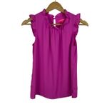 Lilly Pulitzer Lilly Pulitzer Talisa Top Sz XXS Ruffle Mock Neck Sleeveless Blouse Pink Purple Photo 1