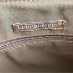 Longaberger Basket Woven Leather Shoulder Bag Stairstep Weave Caramel Photo 12