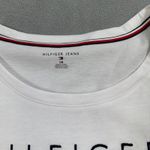 Hilfiger Jeans Shirt 1X Womens White Short Sleeve Logo Graphic Tee Shirt Vintage Photo 2