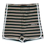 Adidas  Originals Rib Shorts Womens XS Green Multicolor Striped Trefoil JC6182 Photo 0