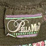 Vintage 80’s Knit Sz M Black Pop Over Cropped Top Shoulder Pads Floral Pattern Blue Size M Photo 8