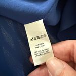 Halston Heritage NWOT  Scarf Neck Short Dress Saphire Blue Gold Diamond Scarf Nec Photo 9