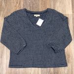 Madewell Navy Wild Ginger Bubble Sleeve Lightweight Sweatshirt Small NWT Photo 3
