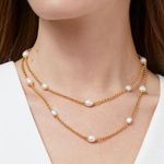 NWOT Julie Vos Gold and White Pearl Necklace Photo 5