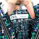 ZARA  NWOT Green Multi Tweed Classy Trending Overall A-Line Midi Dress Small Photo 9
