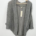 Joan Vass Gray Khaki Chunky Knit Oversized Loose Fit Batwing Sweater Women S NWT Photo 0