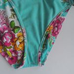 Leilani Floral Bikini Set Turquoise and Pink Push Up Top Vacation Tropical Sz 12 Blue Photo 6