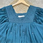 Badgley Mischka American Glamour  Chiffon Top Embellishment Bell Sleeve Boho L Photo 1