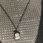 Boutique Ghost Witch Hat and Broom Necklace Black Jewelry for Women goth kawaii Halloween Photo 2