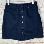 Refuge NEW Denim Mini Skirt Size Small Charlotte Russe Buttons Dark Blue Photo 0