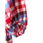 Lane Bryant Off Shoulder Picnic Patriotic Plaid Top Size 14/16 Beachy Red Blue Photo 2