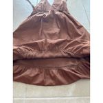 Vintage Dress Womens Size 2 Brown Halter Babydoll Bubble Hem Y2K Boho Hoco Party Photo 5