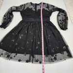 Women Sequin Star Print Black Tulle Dress Mesh See Photo 9