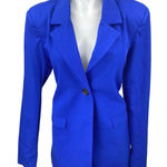 Danielle Bernstein  Blue Long Sleeve Cutout Back Blazer Coat Suit Jacket Size S Photo 0