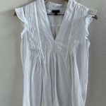Who What Wear  White Pleated Front Top Tank Shirt Blouse XS Photo 0