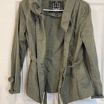 Last Kiss  Olive Green Cotton Blend Belted Military Style Jacket - Small Photo 0