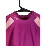 Under Armour  Pink Long Sleeve Mock Neck Nylon Blend Athletic Shirt Women Sz L Photo 5
