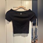 Free People NWOT Cut It Out Short Sleeve Top - Black $58 MSRP Photo 5