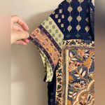 Lucky Brand blouse Persian art pop over crewneck lightweight navy Large Photo 5