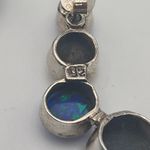 Sterling Silver, Gold Plated, & Blue Opal Post Earrings Photo 6