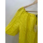 Terzo Millenio Light Yellow Pure Linen Italy Blouse Women's Size Large L NWT Photo 2