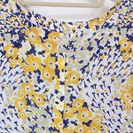 Loft  Floral Print Short Sleeve Button Back Blouse Photo 6