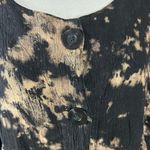 Dress to Kill LagenLook One Size Art to Wear Black & Tan Tie Dye Button Up Top Photo 6