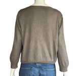 Chico's  Women's Cardigan Sweater Size 1 Taupe Camel color Embellished Beaded Photo 4