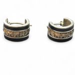 Sterling Silver Hoop Earrings Black Onyx Photo 1