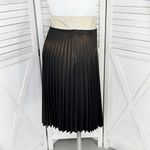 Karen Millen  Shimmer Pleated Skirt Metallic Bronze Black Size 12 Knee Length Photo 2