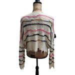Wild Honey ‎ Sweater Womens Size Small Multicolor Oversized Raw Hem Boho Loose Photo 4
