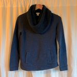 JCrew Factory Funnel Neck Cowl Neck Long Sleeve Casual Kangaroo Pouch Sweatshirt Black Size XS Photo 0