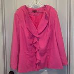 Jessica London  Pink Ruffle Button Front Blazer Jacket 26 Photo 0